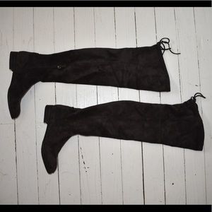 Dolce Vita Suede Over the Knee Boots in Charcoal